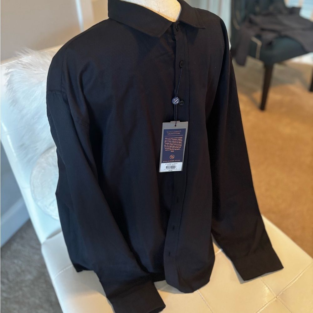 Classic Black Men's Casual Button Down Shirt